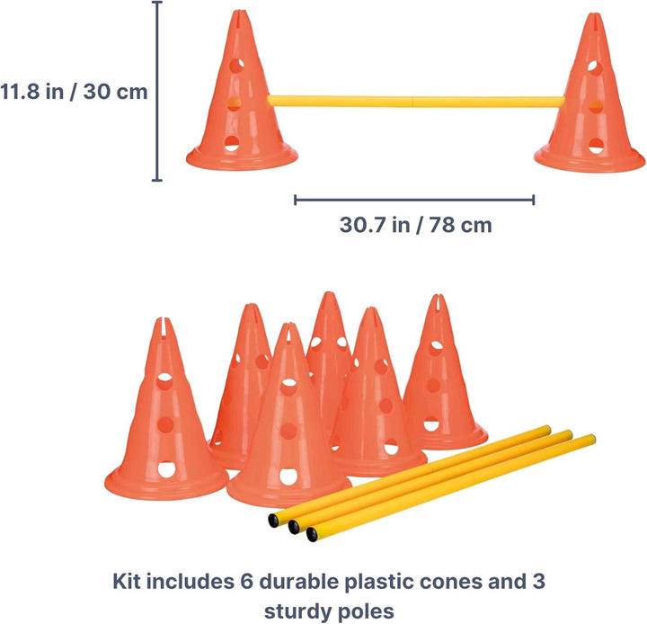 Trixie 32091 Dog Activity Hindernisse, 3 St., ø 23 × 30 cm/78 cm, orange/gelb, 3 St., ø 23 × 30 cm/7