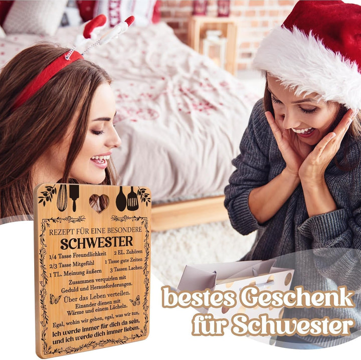 Geschenke für Schwester, Schwester Geschenke, Geburtstagsgeschenke für Schwester, Bambus Schneidebre