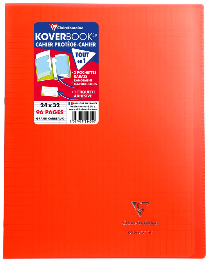 Clairefontaine 981404C - Packung mit 10 Heften Koverbook DIN A4+, 24x32cm, 48 Blatt Französische Lin