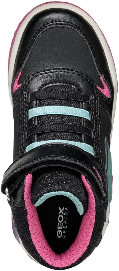Geox Mädchen J Inek Girl C Sneakers 24 EU Black Aqua, 24 EU Black Aqua