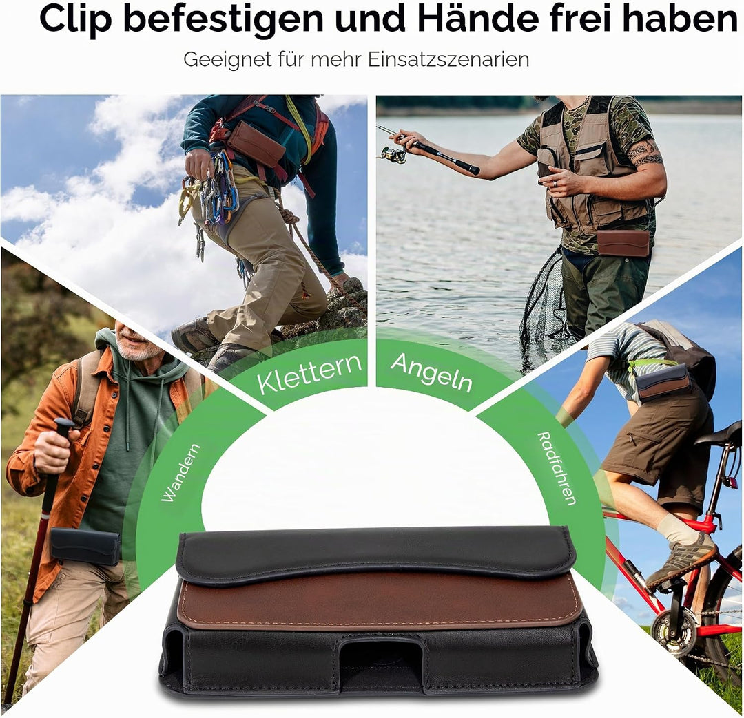 Handy Gürteltasche Premium Leder Tasche mit Gürtelclip Handytasche für Samsung Galaxy S24 Ultra S23