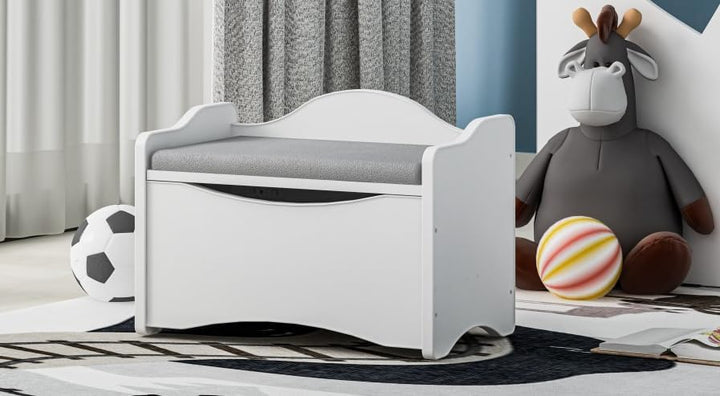 BDW Sitzbank mit Stauraum - Aufbewahrungsbox mit Deckel - für Kinderzimmer, Kindergarderobe - Schuhb
