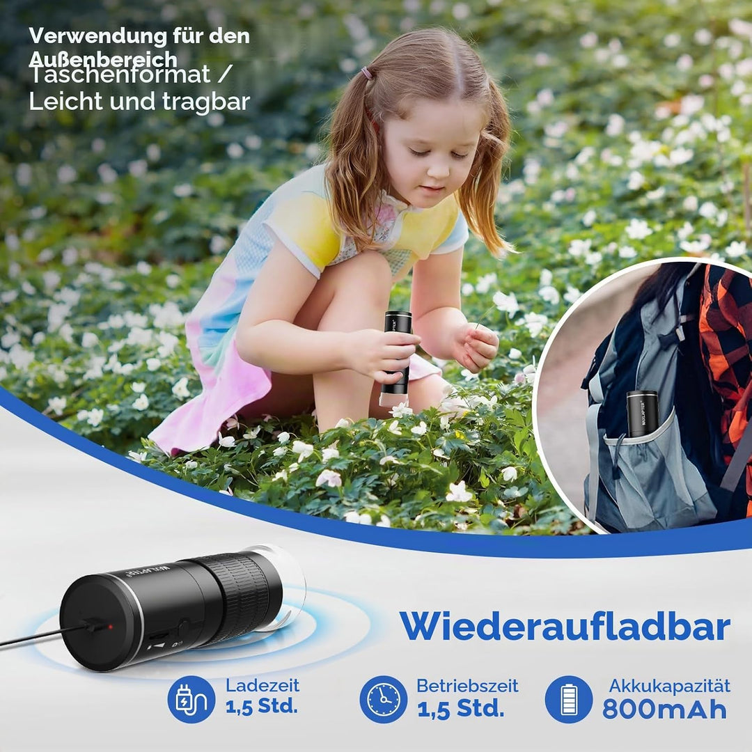 MAXLAPTER WiFi Digital Mikroskop, 50X-1000X Drahtloses Digital Handmikroskop für Erwachsene und Kind