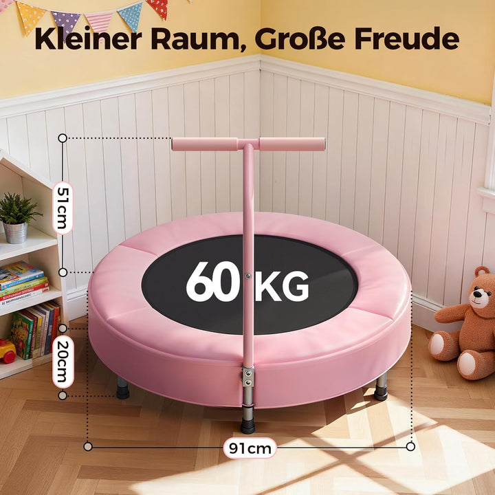 BCAN 91 cm Kleinkind-Trampolin, ASTM-Zertifiziert Schaumstoffgriff und sichere, verdickte Abdeckung,