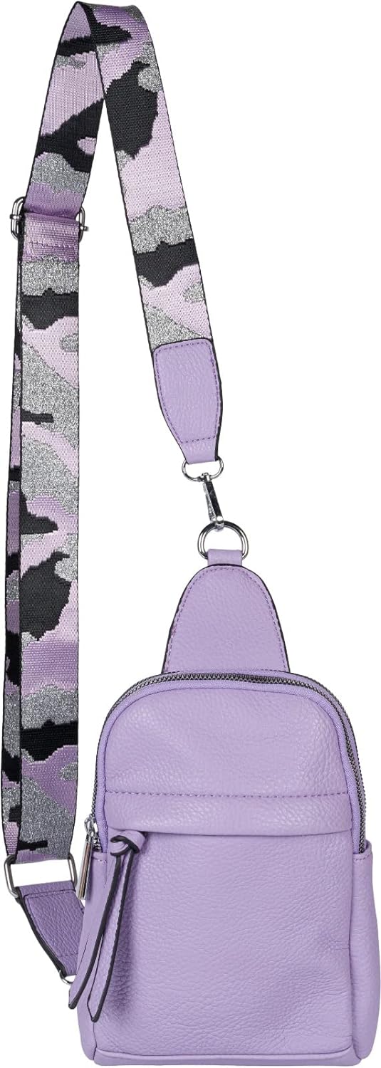 styleBREAKER Damen One Shoulder Rucksack, gemusterter Schultergurt, Einfarbige Crossbody Bag, Cityru