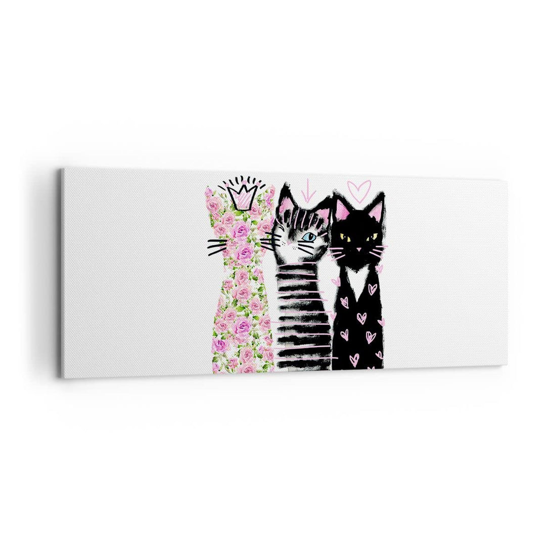 Wandbilder Dekoration Wohnzimmer Katzen Blumen Tiere Panorama Bilder auf Leinwand 120x50cm Leinwandb