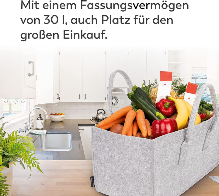 Rubberneck Allzweck Filztasche mit Tragegriffen aus Filz, Faltbare Einkaufs-Taschen mit Henkel, Eink