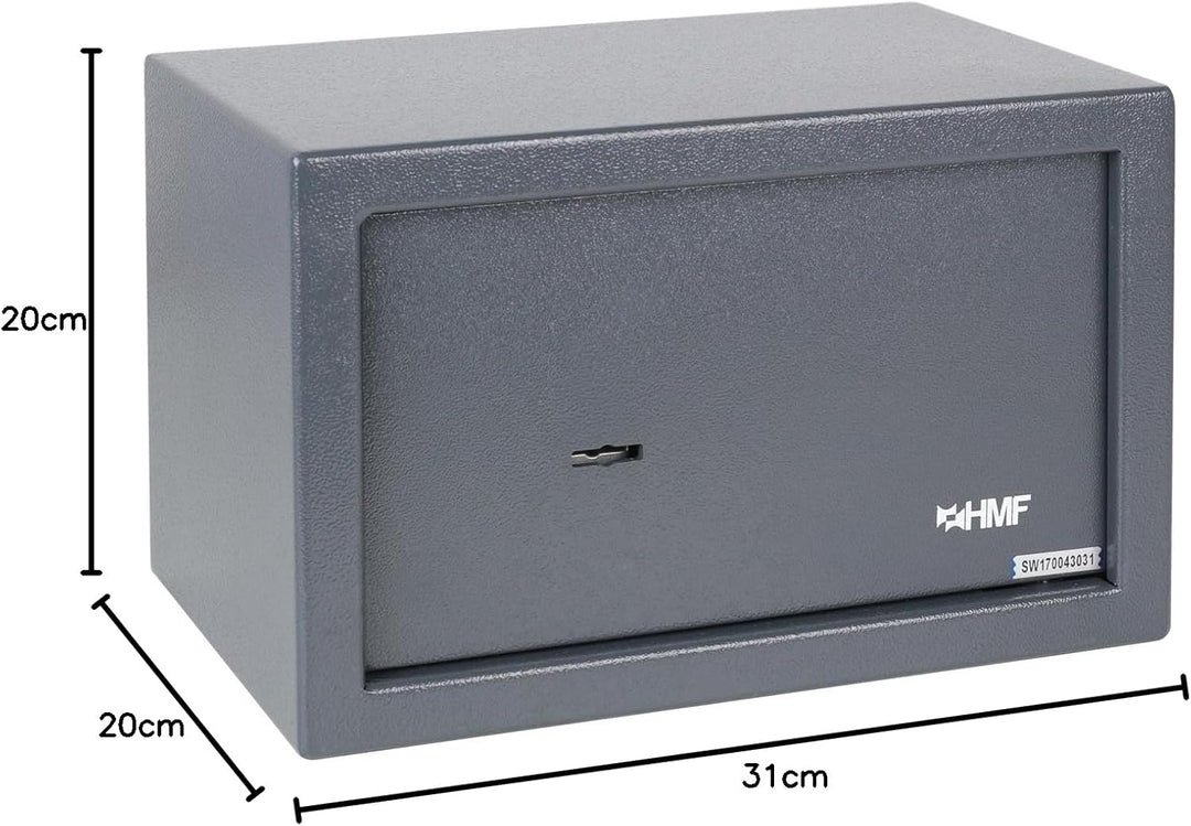 HMF 49200-11 Möbeltresor Doppelbartschloss, 31,0 x 20,0 x 20,0 cm, anthrazit 31 x 20 x 20 cm Anthraz