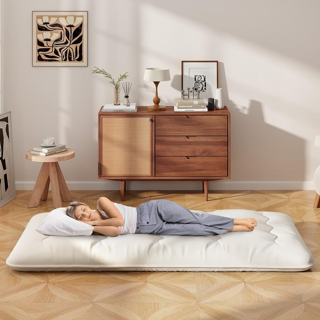 COSTWAY Japanische Futon Matratze, Tatami-Matte, Bodenmatratze, Klappmatratze mit waschbarem Bezug,