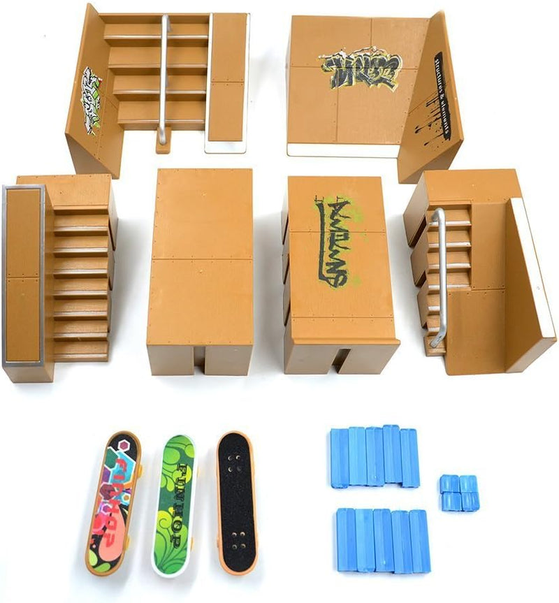 Wayin 8pcs Skatepark Kit Rampenteile Fingerboard Mini Finger Skateboard Griffbretter Ultimative, 8pc