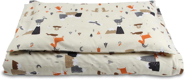schlummersack Kinder Bettwäsche Set 100x135 Bergtiere aus 100% Baumwolle, Wendbar, mit Reissverschlu