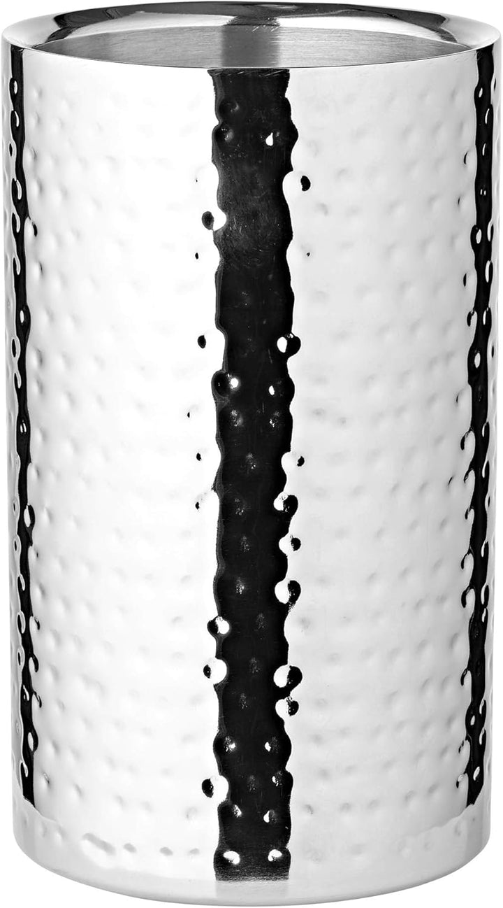 EDZARD Flaschenkühler Nebraska, Höhe 20 cm, Durchmesser 12 cm, für 1 Flasche, doppelwandig, Edelstah