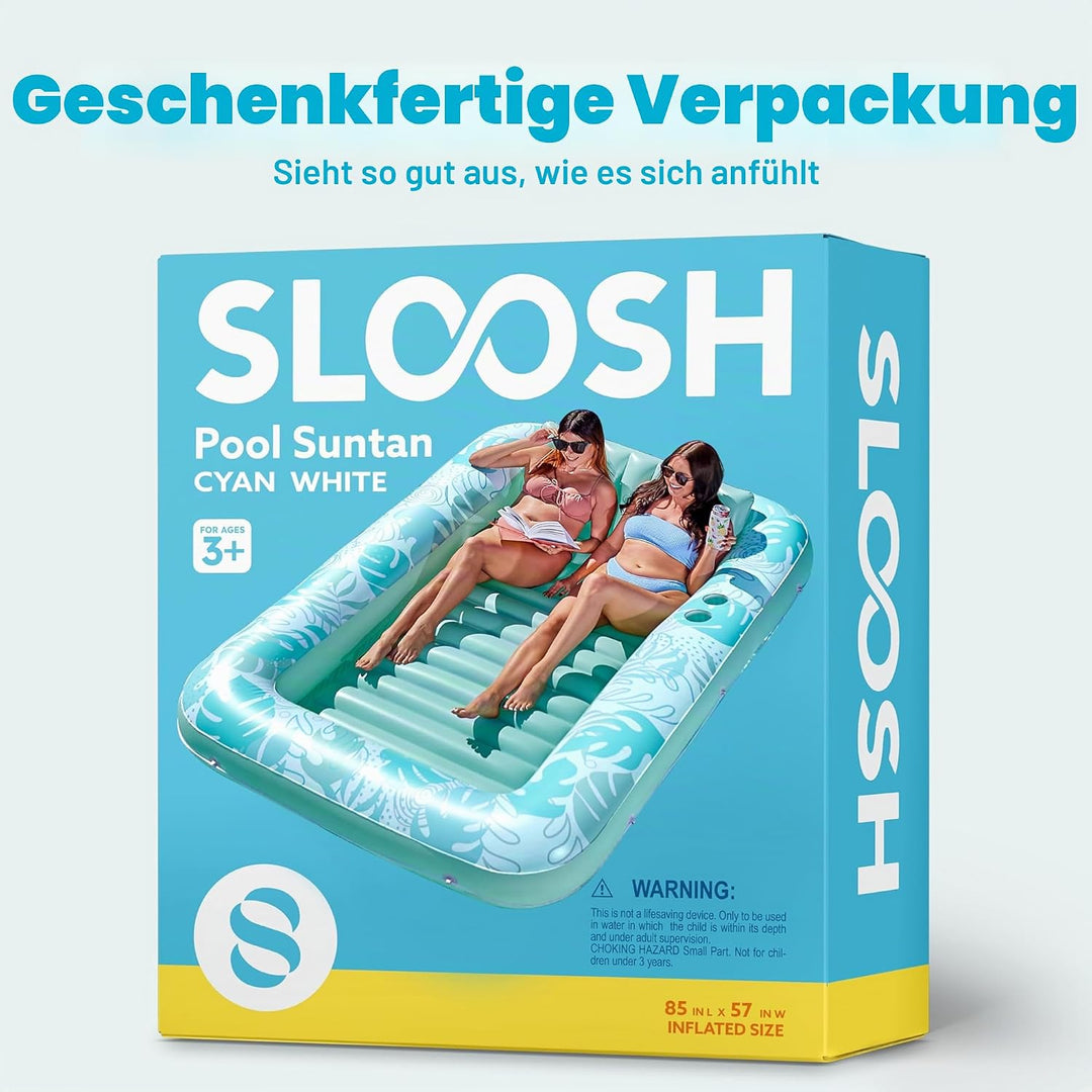 SLOOSH Aufblasbare Tanning Pool, 70" x 46"/ 85" x 57" Grosse aufblasbarer Luftmatratze für Erwachsen