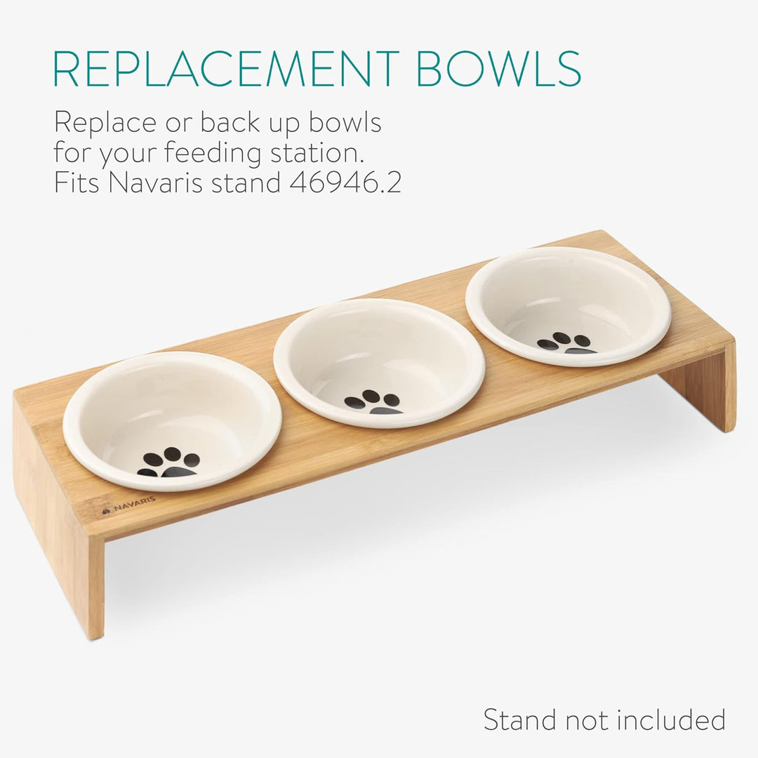 Navaris 3X Fressnapf aus Keramik Futterstation Set - Katzennapf Hundenapf 3 Stück - Futternapf Katze