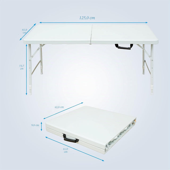 Klapptisch aus Kunststoff, tragbar, robust, weiss, für Camping, Party, Garten, Abendessen, Küche, Ar