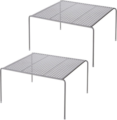 mDesign 2er-Set Geschirrablage für die Küche – freistehendes Tellerregal aus Metall – kleines Küchen