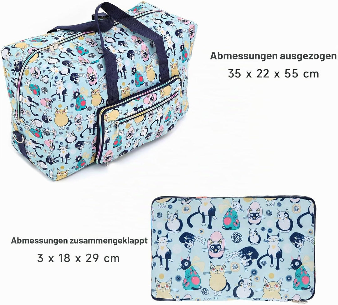 Arxus Grosse Faltbare Reisetasche Tragen Sie die Reisetasche am Wochenende über dem Gepäck mit Schul
