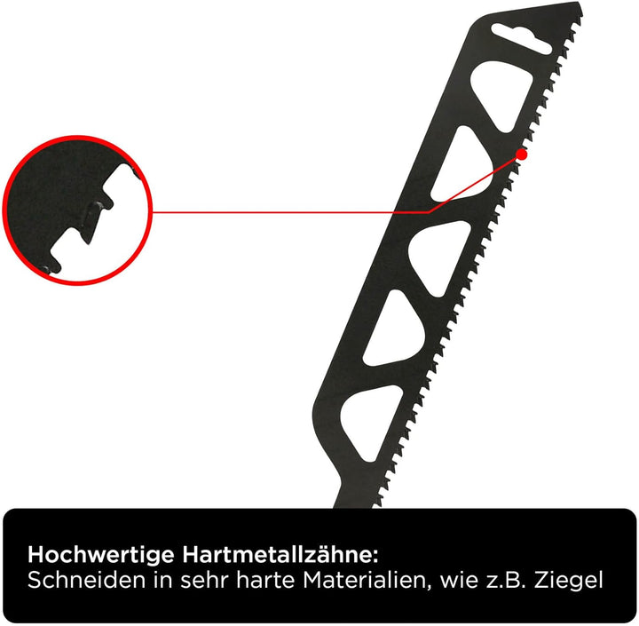 kwb Säbelsägeblätter für Steinbearbeitung, HM Hartmetallzähne, Hochlegierter Stahl, stabile Zahn-Ver