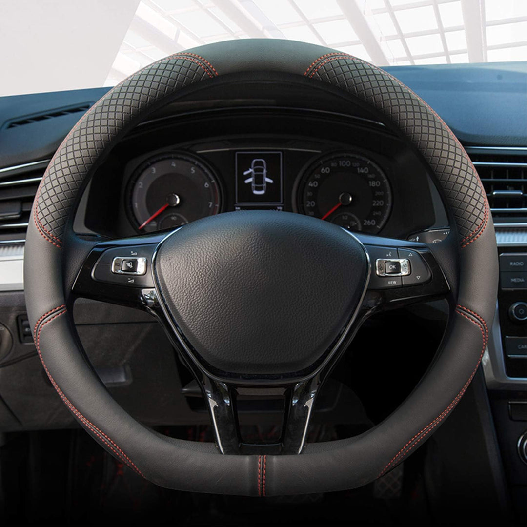Ergocar Sport D-Form Auto Lenkradbezug Rutschfester Auto Lenkradschutz D-Typ Atmungsaktiv Mikrofaser