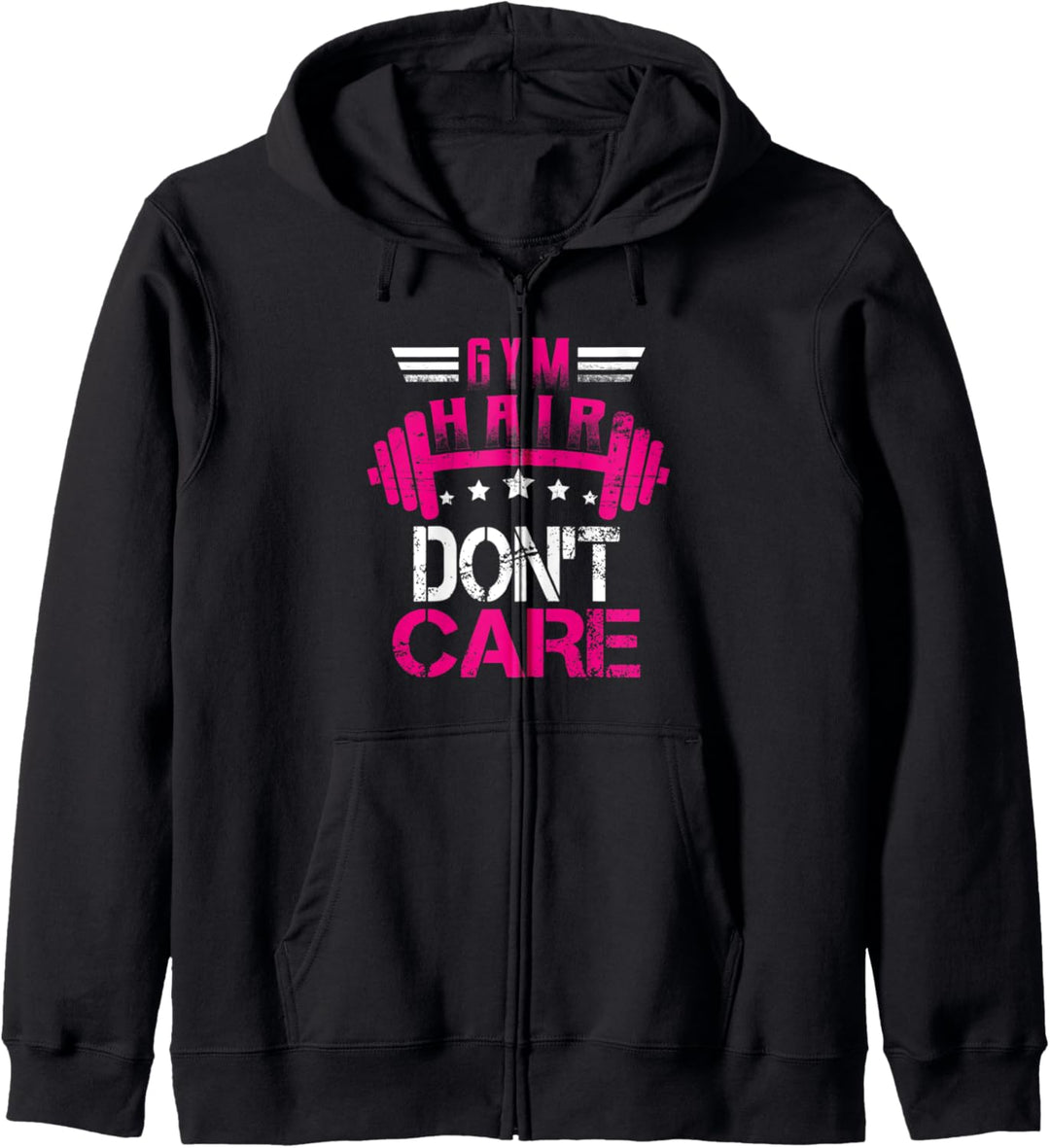 Gym Hair Don't Care Funny Fitness Kapuzenjacke