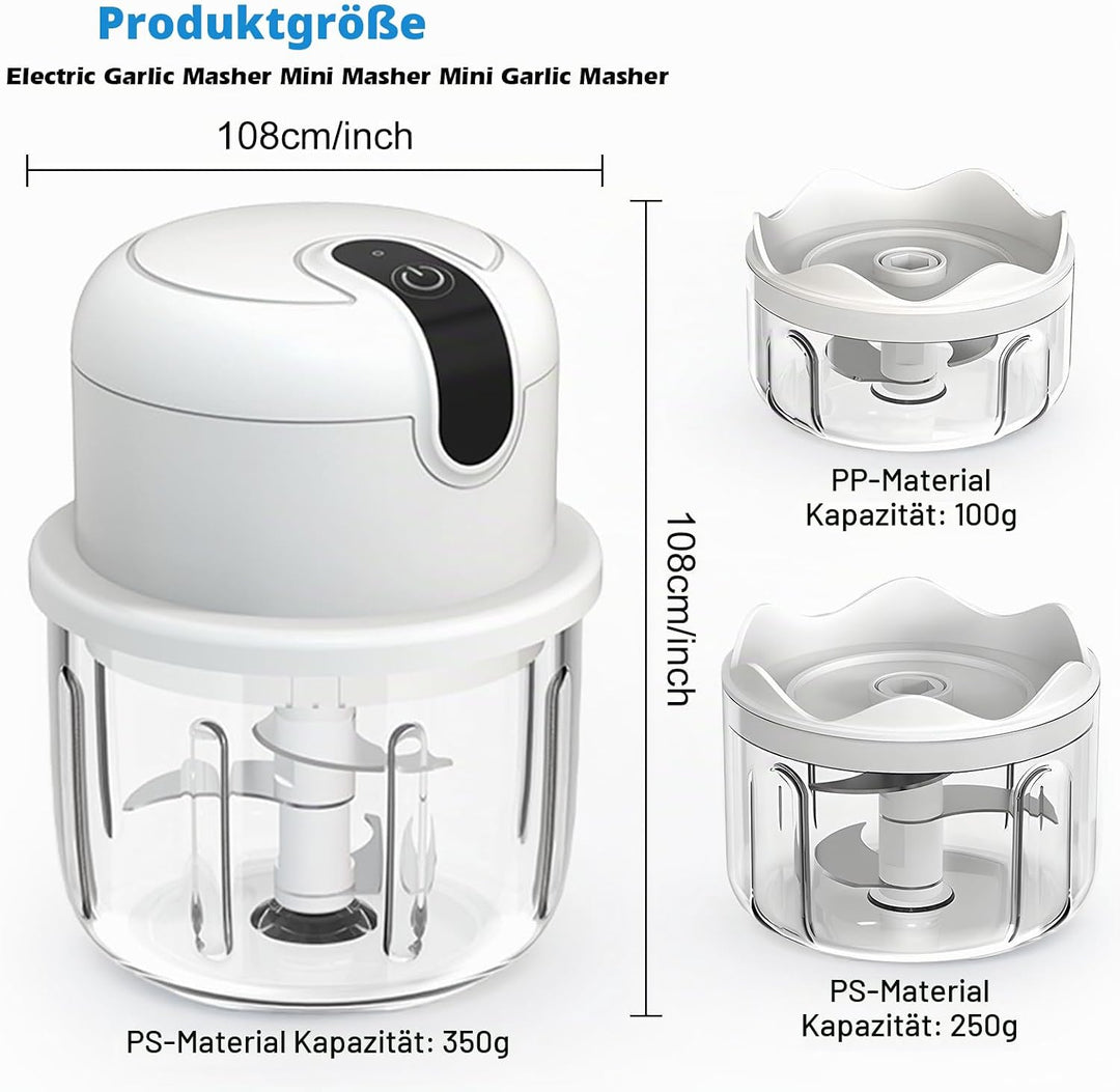 Zwiebel Zerkleinerer, Mini Zerkleinerer Elektrisch, Zerkleinerers Küche Elektrisch 100/250/350 ml, U