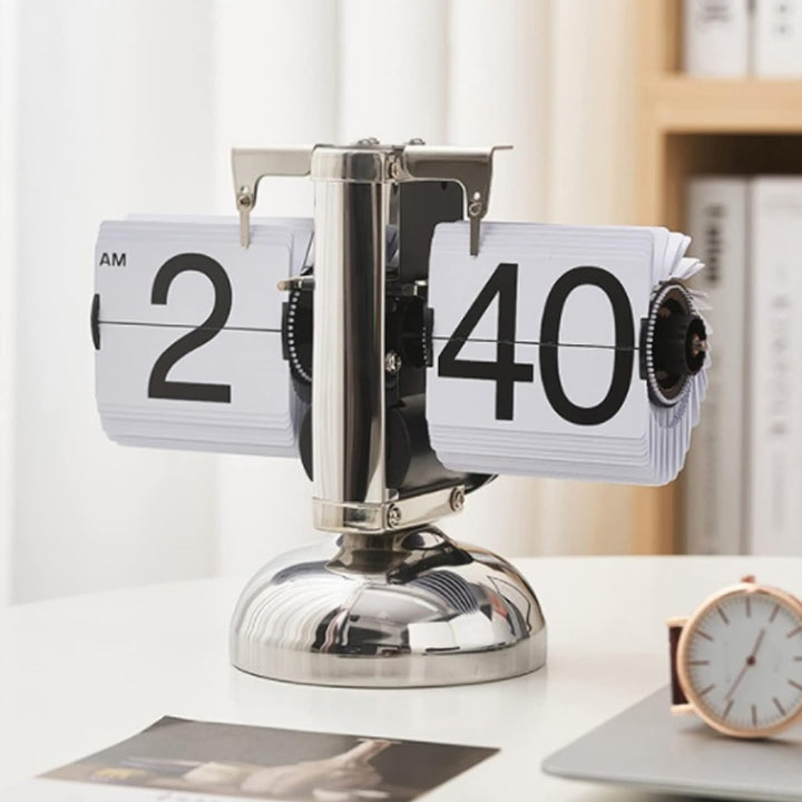Tyenaza Flip-Schreibtischuhr, Digitale Flip-Down-Uhr, Retro-Minimalist-Einfuss-mechanische Auto-Flip