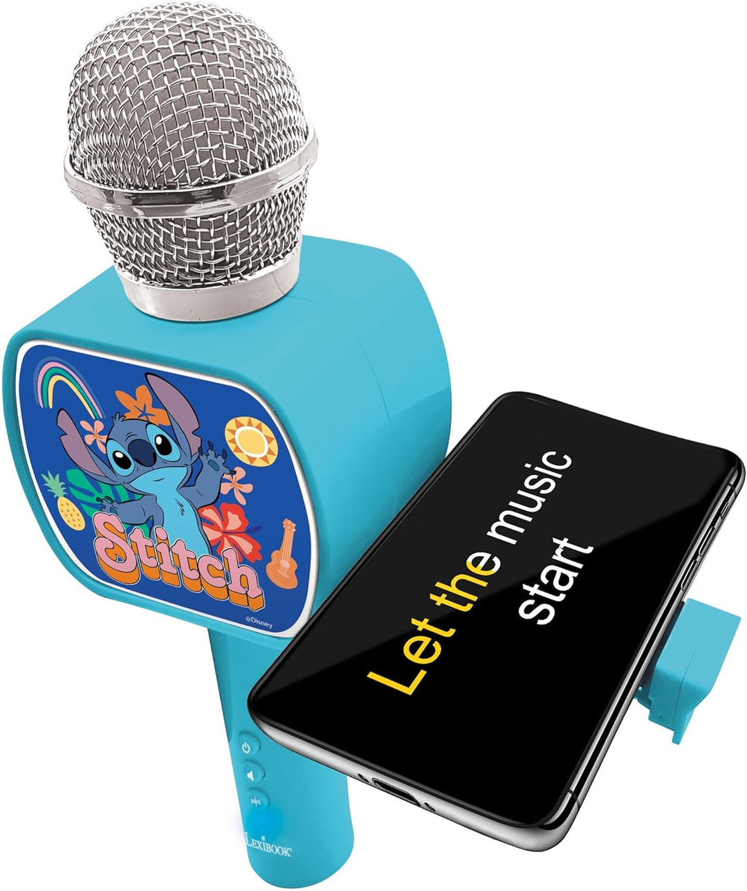 Lexibook, Disney Stitch, Bluetooth®-Mikrofon mit Stimmveränderungsfunktion, integrierter Lautspreche