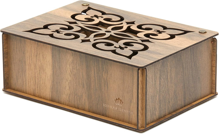 RoyalHouse Premium Wood (Hard MDF) Tee-Aufbewahrungsbox Organizer (Walnuss), umweltfreundliche multi