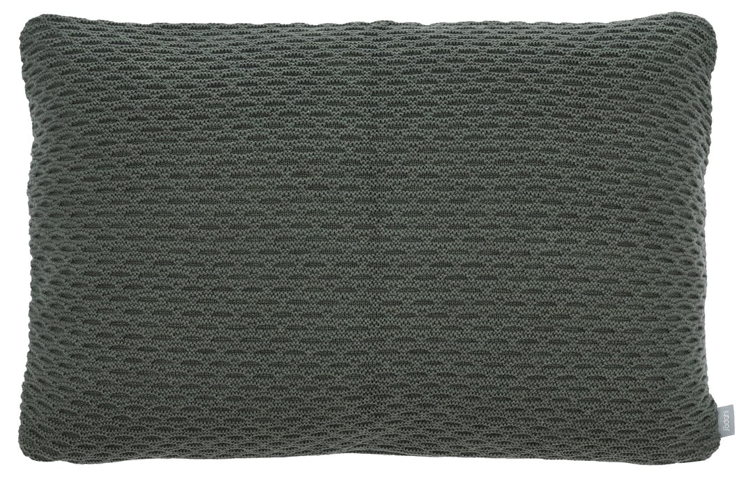 Södahl Wave Knit Kissen, Sofakissen/Dekokissen aus Baumwolle & Wolle, 40 x 60 cm, Waldgrün 60 x 40 x