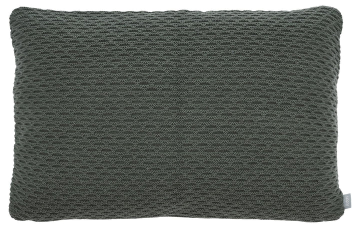 Södahl Wave Knit Kissen, Sofakissen/Dekokissen aus Baumwolle & Wolle, 40 x 60 cm, Waldgrün 60 x 40 x