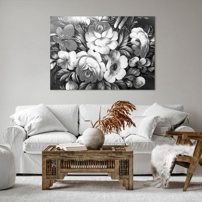 Bilder auf Leinwand 100x70cm Leinwandbild Blume Blumenstrauss Blatt Gross Wanddeko Bild Schlafzimmer