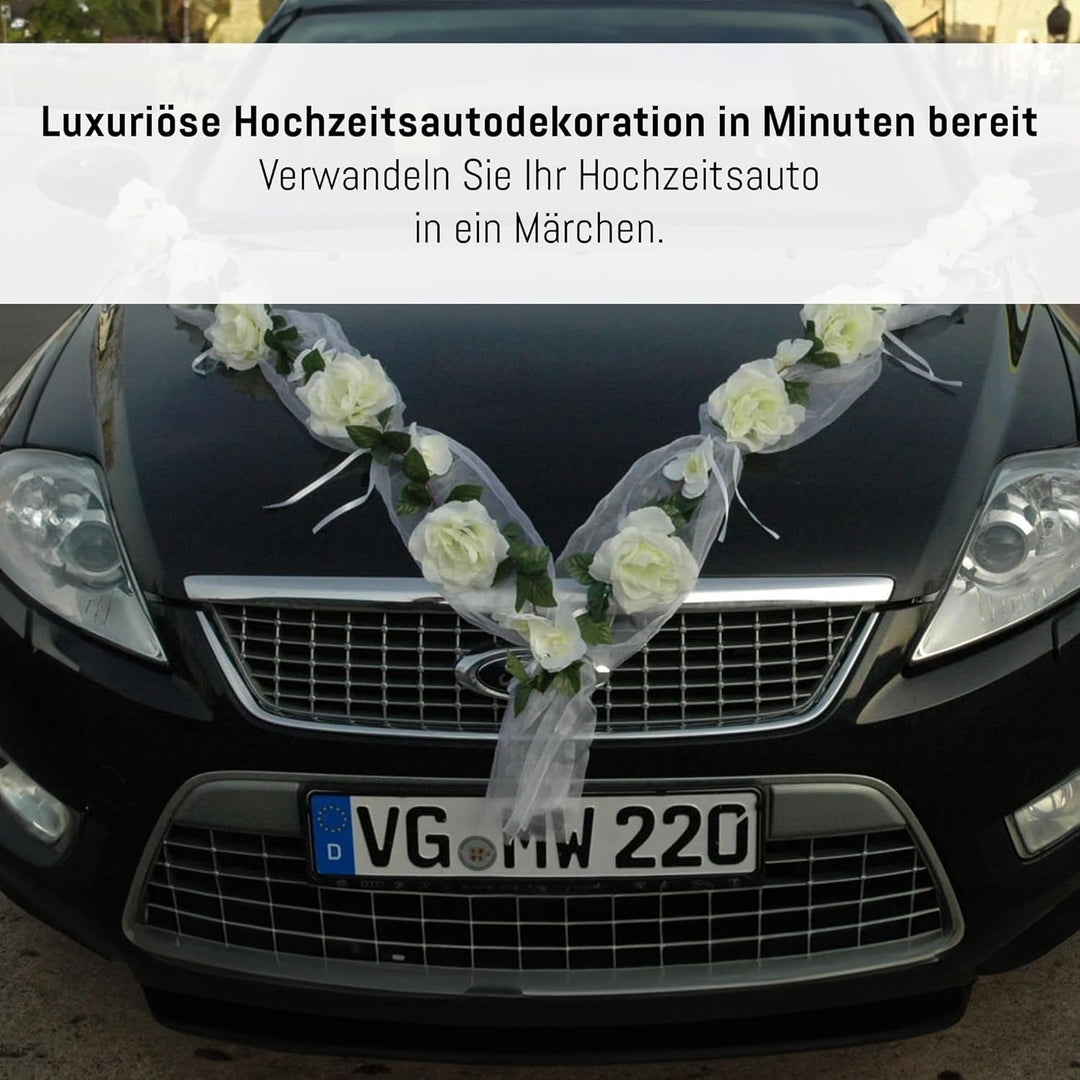Rosen Girlande Braut Paar Rose Deko Dekoration Autoschmuck Hochzeit Car Auto Wedding ®Auto-schmuck D
