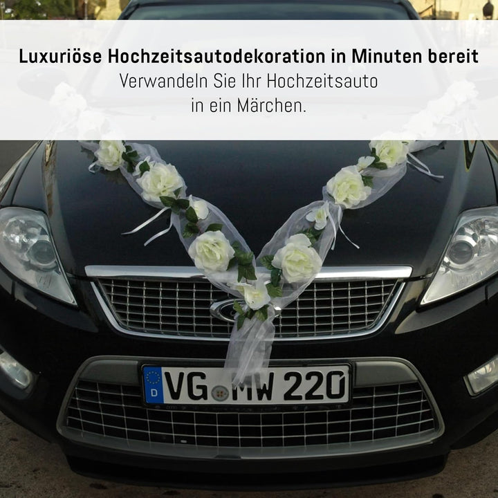 Rosen Girlande Braut Paar Rose Deko Dekoration Autoschmuck Hochzeit Car Auto Wedding ®Auto-schmuck D