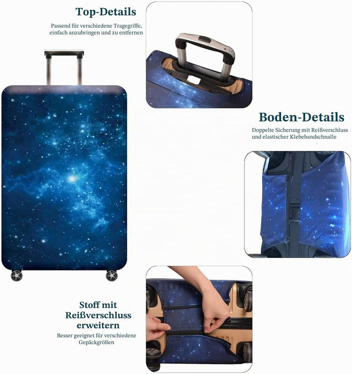 Gepäckabdeckung, waschechter Schutzkoffer-Cover - Reise-elastischer Spandex-Koffer-Protector Für Gep