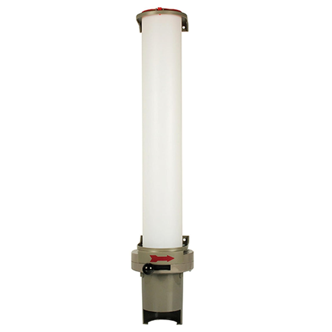 PAPSTAR Becherspender, PS 67 cm x 13 cm x 15,5 cm grau für 100 Becher mit oberem Ø 7,03. EinwegBeche