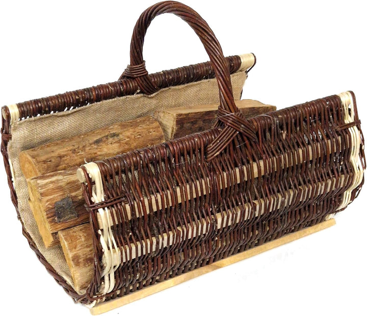 Tigana - Kaminkorb Holzkorb Kaminholzkorb aus Weide mit Jute 50 cm - 90150-50 2F