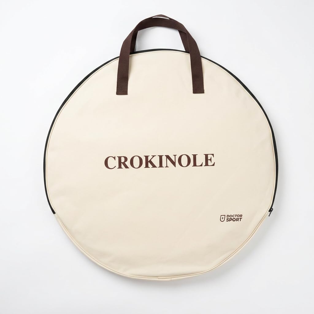 Ubergames Orginal Crokinole Brettspiel - Top ECO-Hartholz Qualität - Inklusive Trage Tasche - Model