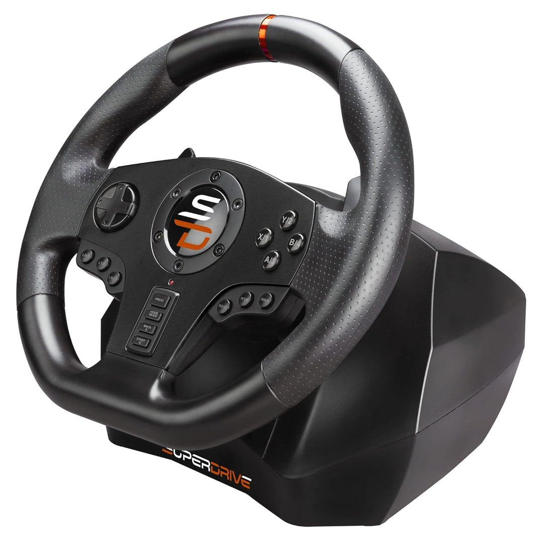 Superdrive - SV710 Rennlenkrad/lenkrad mit Fusspedalen, Schaltwippen und Vibration - PC-kompatibel (