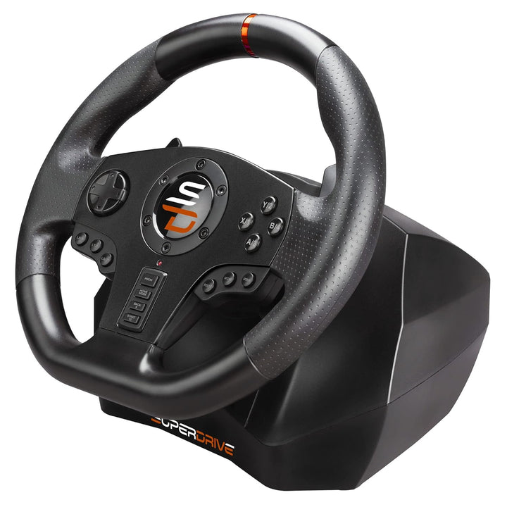 Superdrive - SV710 Rennlenkrad/lenkrad mit Fusspedalen, Schaltwippen und Vibration - PC-kompatibel (