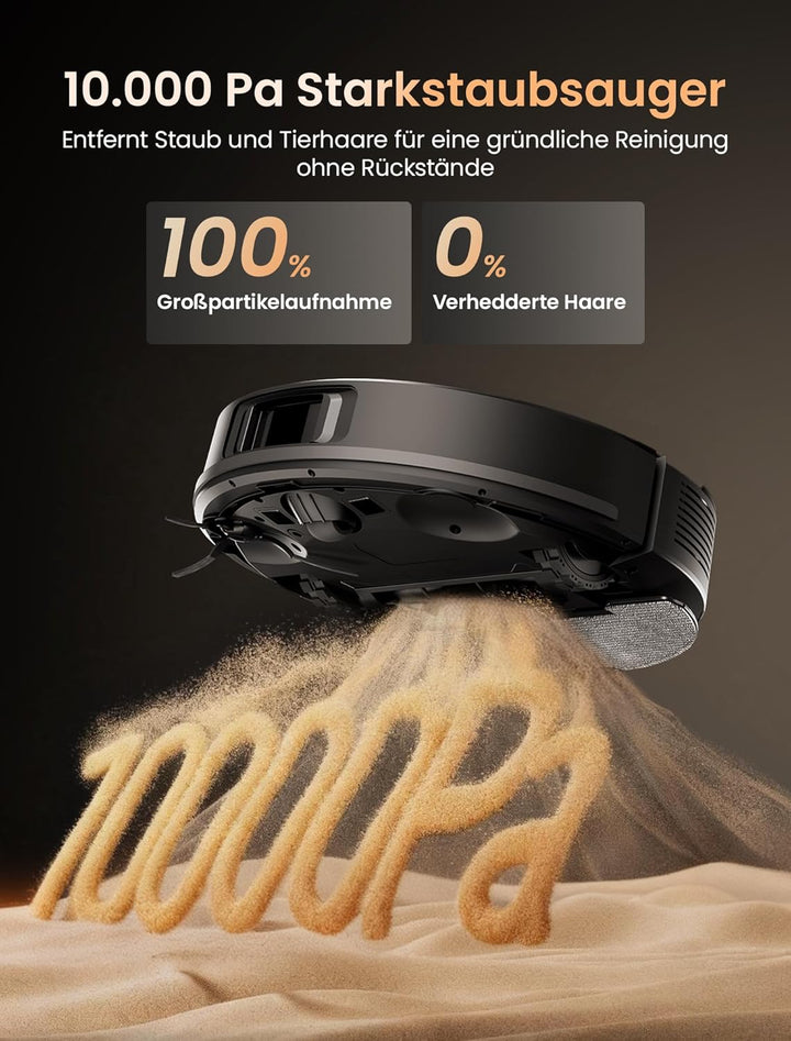 Proscenic Q20 Plus Saugroboter mit Wischfunktion, 10000Pa 200min Staubsauger Roboter mit Beutellose