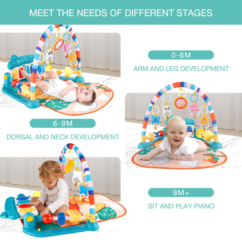 Eners Baby Gym Spielmatte Musikalische Aktivitätsmatte Piano Baby Play Gym Bauchzeit Gepolsterte Mat