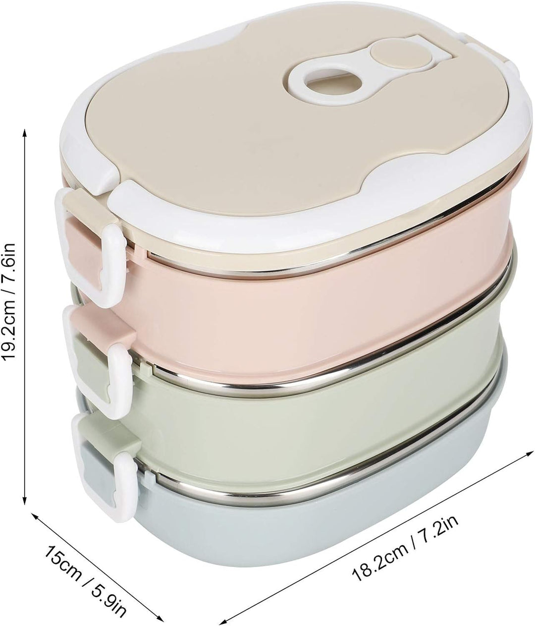 Brotdose aus Edelstahl, Luftdichte Bento-Box, Tragbare Thermo-Lunchbox mit Griff für Büro, Arbeitses