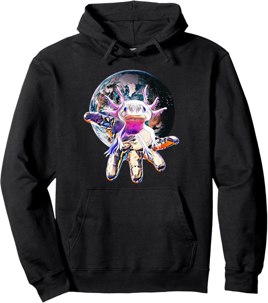 Axolotl Motiv Aquarium Amphibie Design Molch Tiermotiv Pullover Hoodie