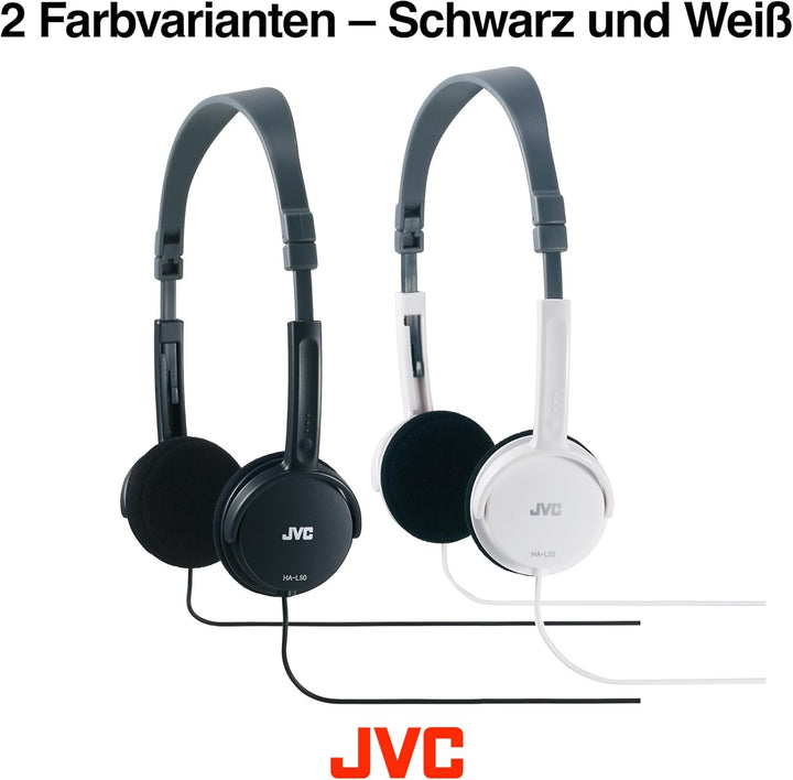 JVC HA-L50-B-E extraleichter On-Ear Kopfhörer, faltbar (Schwarz) one size Offen, one size Offen