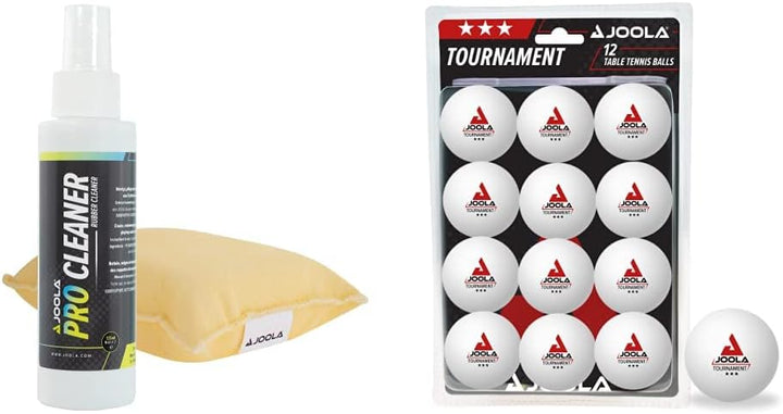JOOLA Tischtennis Reinigungsset PRO Cleaner Belag Reiniger und Reinigungsschwamm, transparent, 125ml
