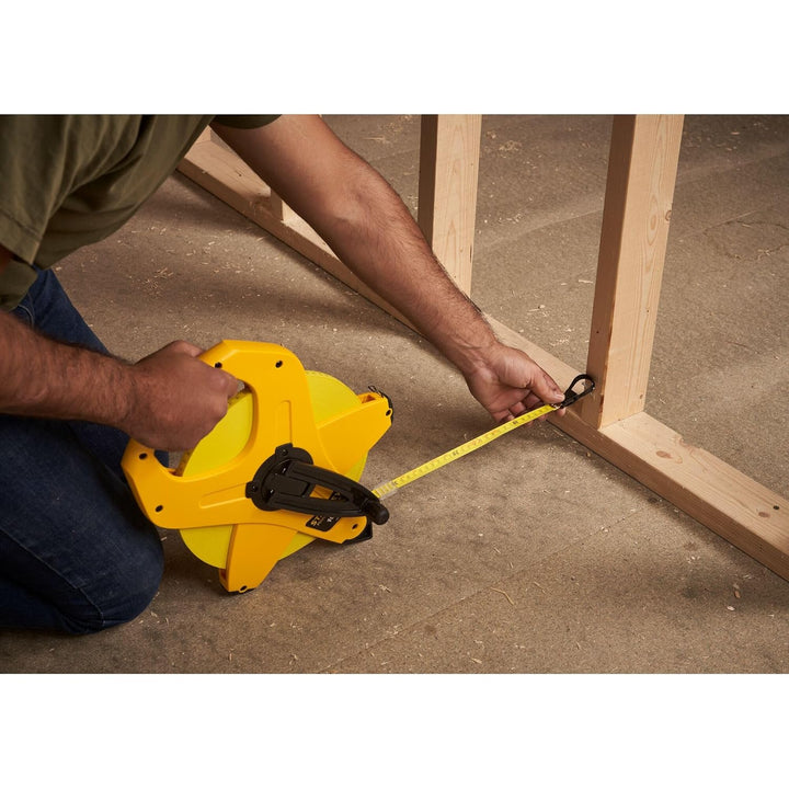 Stanley Rahmenbandmass Power Winder Fiberglas (100 m Länge, 13 mm Breite, ergonomisch, Genauigkeitsk