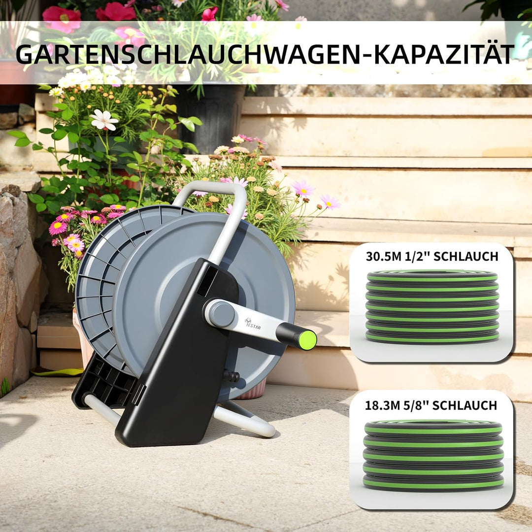 GartenSchlauchtrommel, Schlauchwagen für bis zu 20-30m 1/2 zoll-Schlauch, Wandmontierter Wasserschla