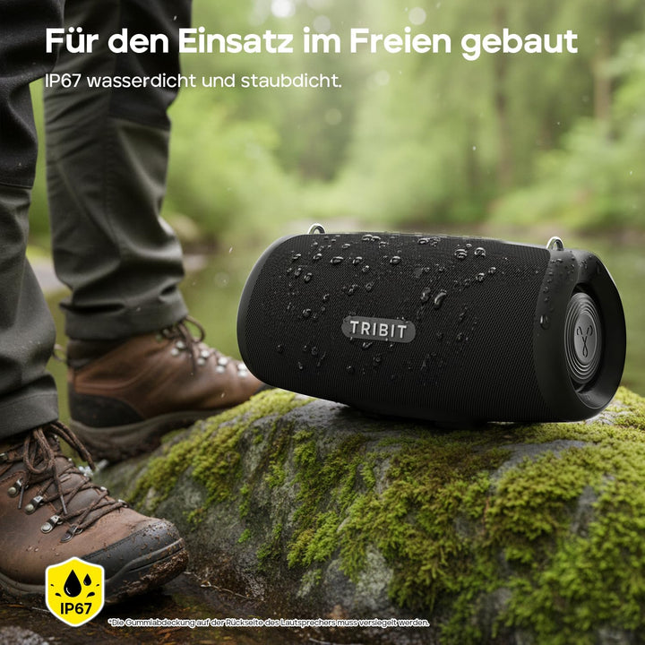 Tribit StormBox Lava Bluetooth Lautsprecher Gross, 80 W Outdoor Lautsprecher – 24 Std., IP67 Wasserd