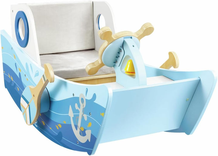 Hape Schaukelboot, fördert Balance und Motorik, mit funktionalen Ruderpaddeln und gepolstertem Sitz,
