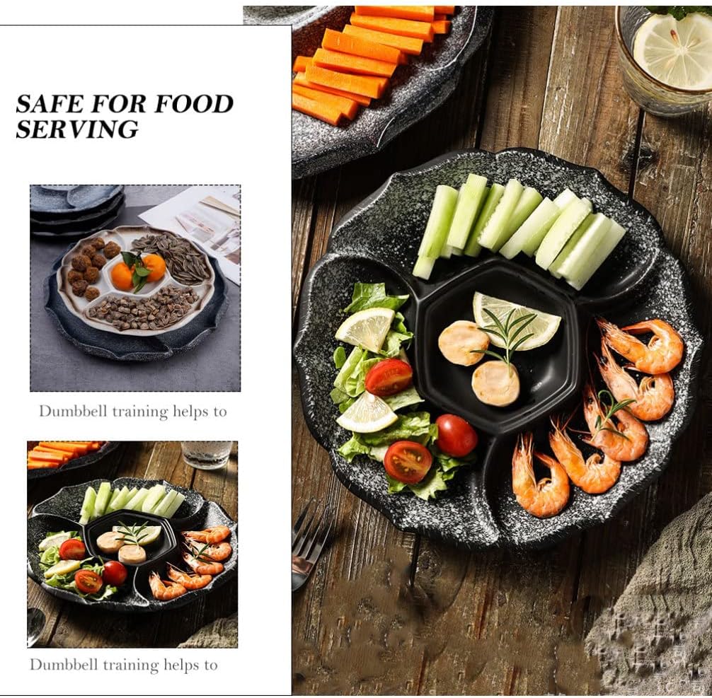 Cabilock Portionskontrollplatte Keramik Snack Sushi Speise Salat Dessert Servier Frühstücks Porzella